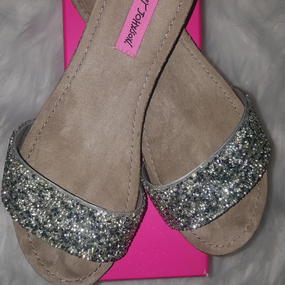 Betsey Johnson Silver Sequence Sandals